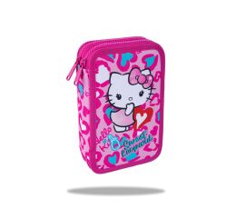 Penál 2 zipy Jumper Hello Kitty Pink 2 - vybavený